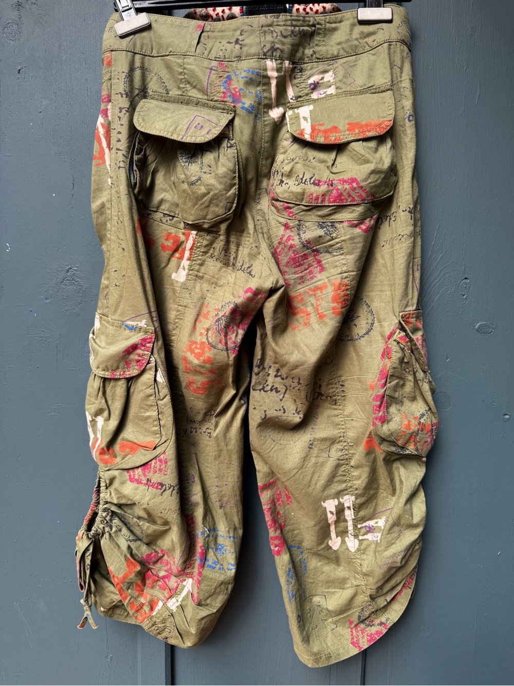 Olive Printed Cargo Pants by SVETLANA